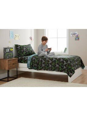 Night Pixel 3-Piece Twin Sheet Set For Kids Game Controller Print Fits Mattresse